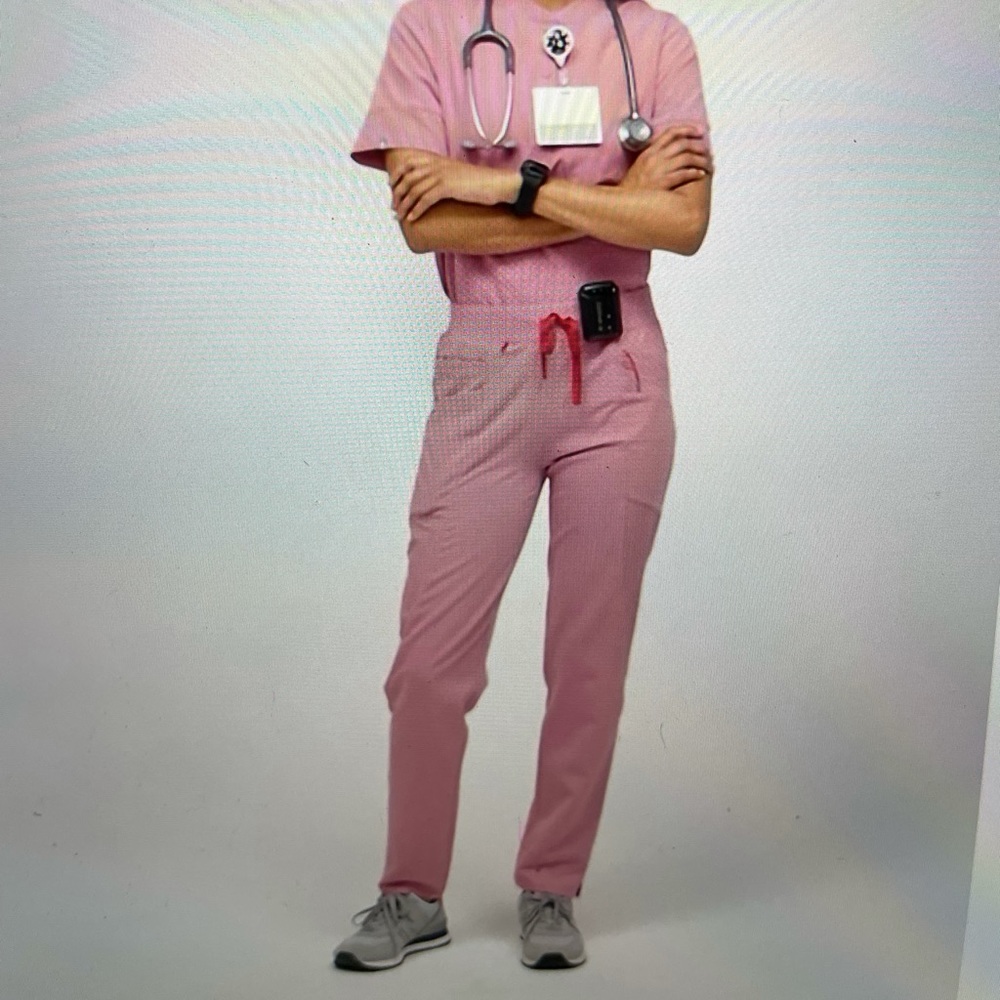 Figs scrubs top and bottom Calk pink